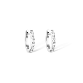 white gold small hoop earrings with diamonds