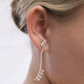 long gold earrings with diamonds saudade