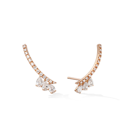 gold crawler earring with diamonds trio de saudade