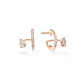 gold double stud earrings with diamonds satelite de saudade