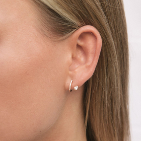 gold double stud earrings with diamonds satelite de saudade