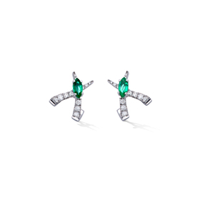 gold cross earrings with diamonds and emeralds jardin de aire