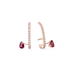 gold satellite earrings with diamonds and rubies i am red