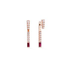 gold needle earrings with diamonds and rubies i am red