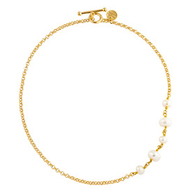 Gold-plated Pia pearl necklace with pearls