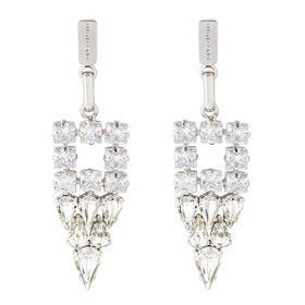 Massive earrings with zirconium crystals