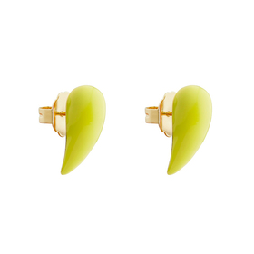 Neon Yellow Enamel Earrings