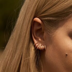 White gold triple hoop earrings