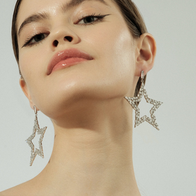 star earrings with crystals