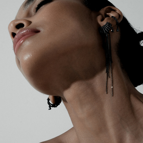 Black earrings with chains
