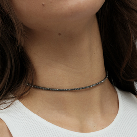 Black choker with crystals
