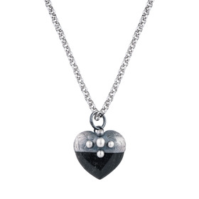 Small heart pendant with dark quartz
