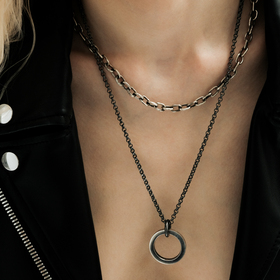 Blackened silver Aura Suspension pendant necklace
