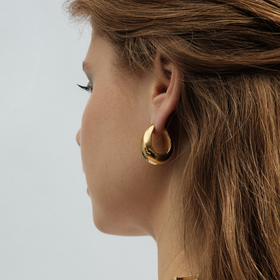 Large gold-plated silver Ice hoop earrings