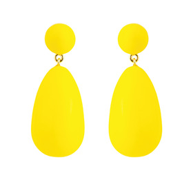 Large earrings with yellow enamel