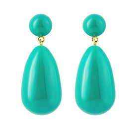 Large earrings with green enamel