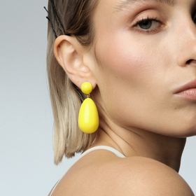 Large earrings with yellow enamel