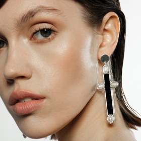 Large silver-plated cross earrings