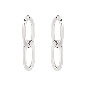 silver-plated caden earrings with links