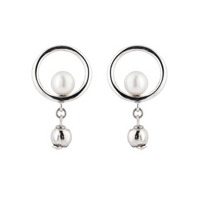 Henda earrings with silver coating with pearls