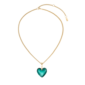 Lonely Heart Emerald-Gold. Golden chain with an emerald heart