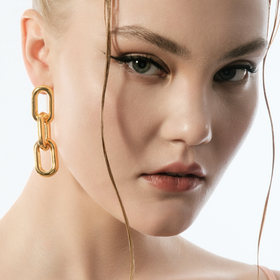 Asymmetric  earrings with crystals and links