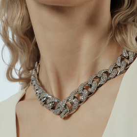 chain necklace with crystals