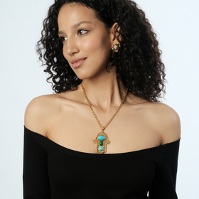 Gold-plated necklace with Hamsa pendant