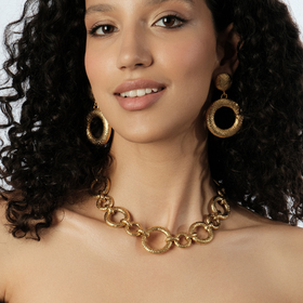 Gold-plated large earrings