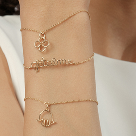 gold plated richelieu bracelet “je t’aime”
