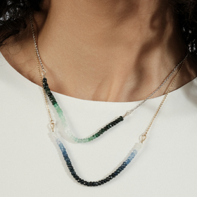 zenith necklace in sterling silver and emerald