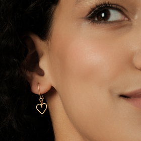 Gold-plated silver lucky heart single earring