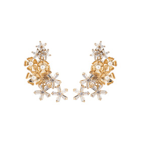 floral ear cuff earrings