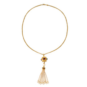Gold-plated necklace with tassels