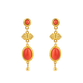 Gold-plated chandelier earrings