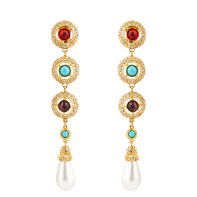 Gold-plated chandelier earrings