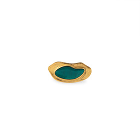 Gold-plated ring with turquoise enamel