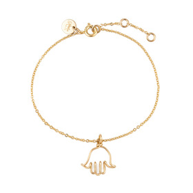 gold plated hand of fatima charm bracelet