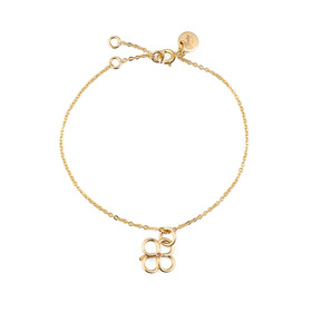 gold plated lucky clover charm bracelet