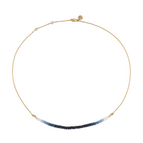 Sunset gold-plated necklace with blue sapphire