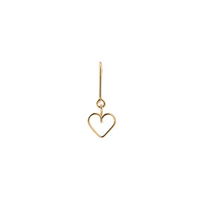 Gold-plated silver lucky heart single earring