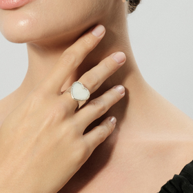 heart ring with mother of pearl