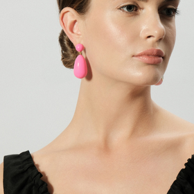 Large earrings with pink enamel