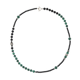 Necklace made of agate and malachite