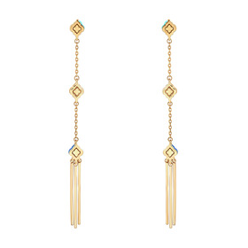 Long silver gilded Morocco earrings