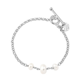 Pia pearl chain bracelet with silver coating
