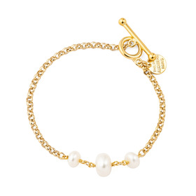 Gold-plated Pia pearl chain bracelet