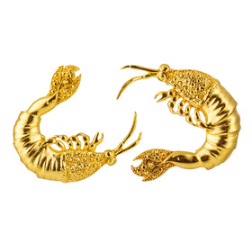Gold-tone asymmetric earrings "gammarus"