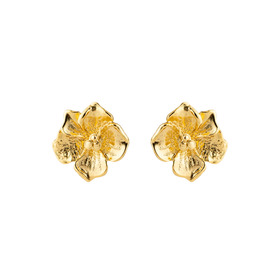 Gold-tone flower earrings