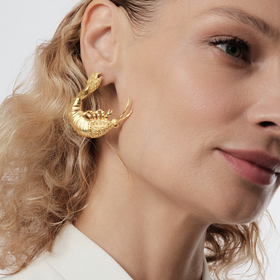 Gold-tone asymmetric earrings "gammarus"